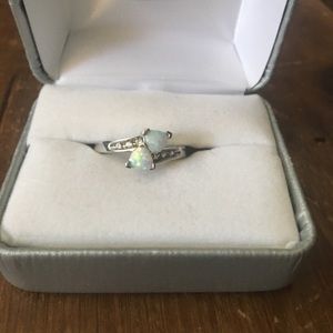 Opal Sterling Silver Ring - Size 7